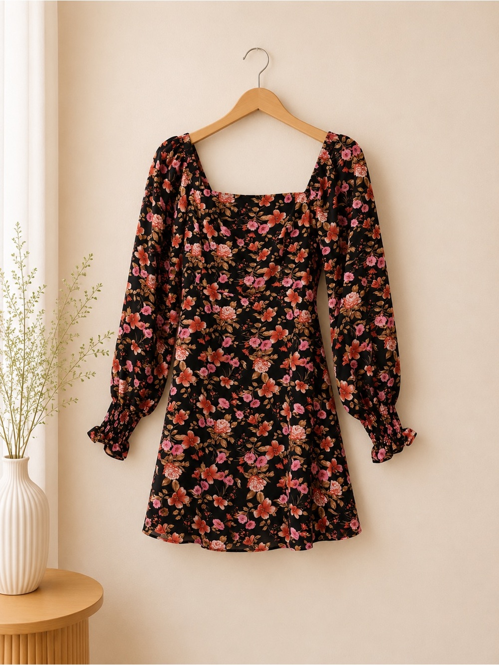 Forever 21 Floral Smocked Mini Dress | Size Small - Picture 3 of 4